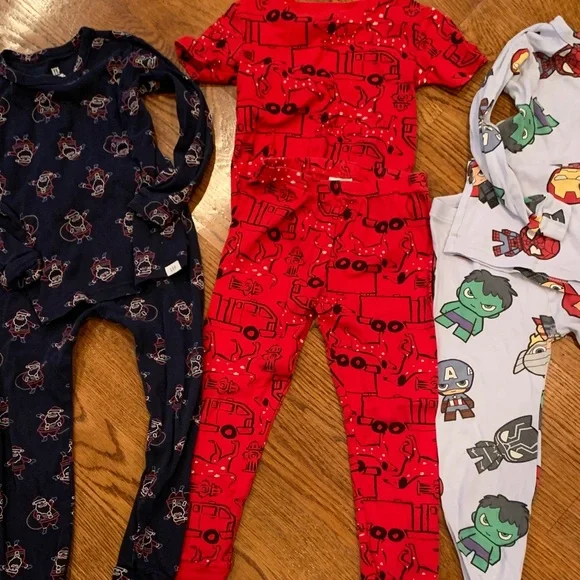 GAP Kids Navy Cotton Organic and more Pajama Bundle of 4 8 pieces - Picture 7 of 8